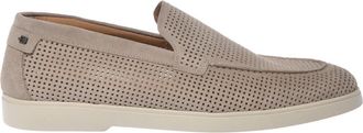 Baldinini Perforated Suede Loafer - Heren - Loafers - Beige - 43 EU - Leer - Schoenen