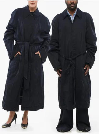 Balenciaga Lined Cotton UNISEX Trench Coat with Hidden Buttoning size S