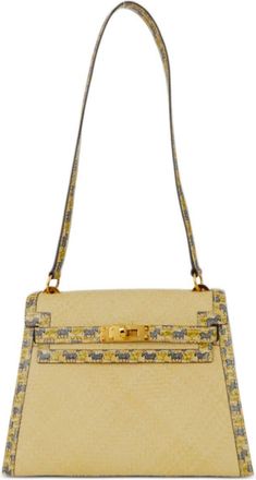 Hermès 1985 mini Kelly 20 tote bag - women - Straw/Leather - One Size - Neutrals