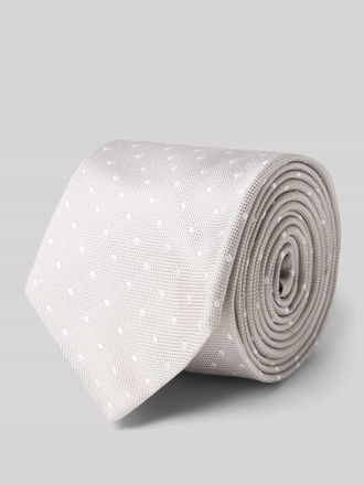 Gierremilano Seidenkrawatte aus reiner Seide mit Logo-Patch (7,5cm) in Silber, Gr&ouml;&szlig;e 1