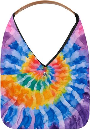 Generic Tie Dyed Spiral Reusable Lightweight Grocery Bags - Foldable Into Compact Pouch, Washable & Sturdy, Multipurpose for Shopping and Travel