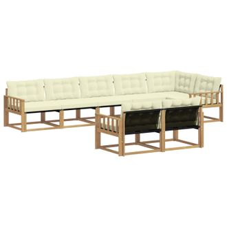 vidaXL Conjunto De Sof&aacute;s De Exterior Con Coj&iacute;n 8 Pcs Blanco Y Crema Vidaxl