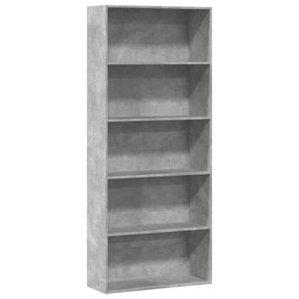 Berkfield Home Book Cabinet Concrete Grey 80x30x189 cm Engineered Wood | Size: 80 x 30 x 189 cm