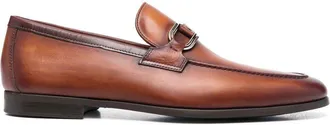 Magnanni front-strap almond-toe loafers - men - Calf Leather/Calf Leather/Rubber - 43.5 - Brown
