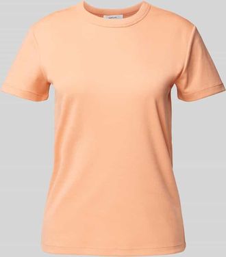 OPUS T-Shirt mit geripptem Rundhalsausschnitt Modell Samun in Orange, Gr&ouml;&szlig;e 36