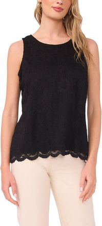 Vince Camuto Lace Sleeveless Top in Rich Black at Nordstrom, Size X-Small
