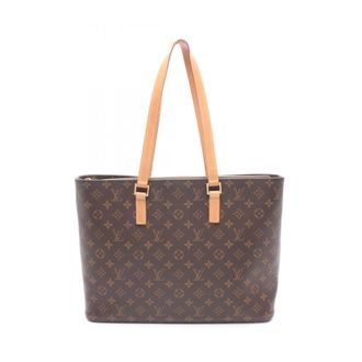 Louis Vuitton Brown Coated Canvas Leather Handbag Tote Bag (Pre-Owned)