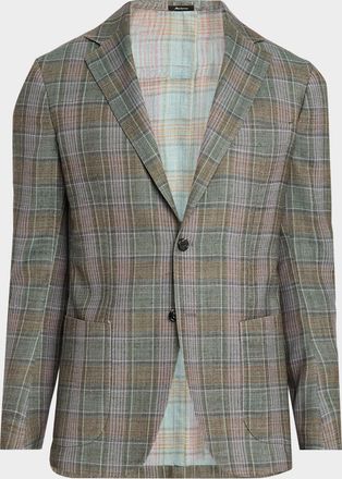 Sartorio Men & apos;s Plaid Wool-Blend Single-Breasted Sport Coat