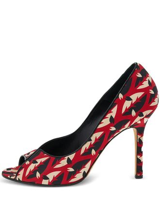 Manolo Blahnik Pumps con motivo astratto Pre-owned 105mm - Rosso