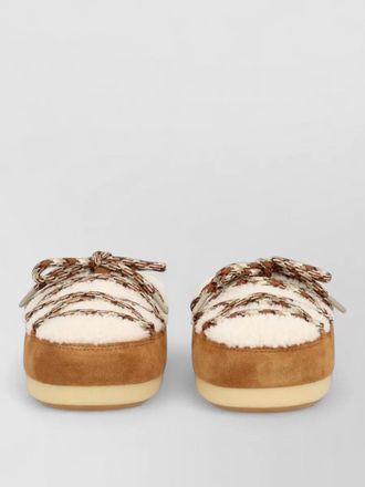 Moon Boot leather shearling slippers