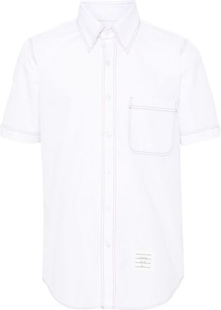 Thom Browne decorative-stitch cotton shirt - men - Cotton - 0 - White