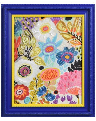 Empire Art Direct Floral Symphony Hand-Painted Embellished Canvas Wall Art With Baroque Frame