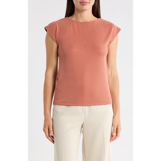 Nordstrom Rack Cap Sleeve Modal Blend T-Shirt in Rust Chutney at Nordstrom Rack, Size X-Large
