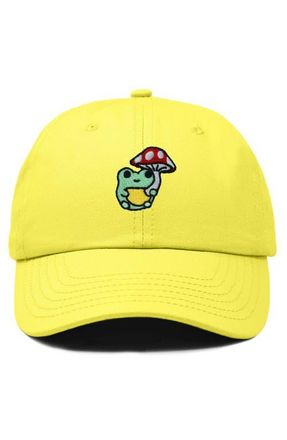 Dalix Mushroom Frog Embroidered Hat in Yellow at Nordstrom