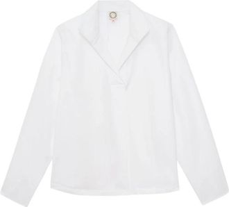 Ines De La Fressange Noa Top - Dames - Blouses - Wit - 2XS - Katoen - Overhemden