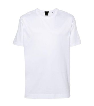 HUGO BOSS White Solid Polo