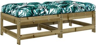 vidaXL Vidaxl - Taburetes De Jard&iacute;n Con Cojines 2 Uds Madera De Pino Impregnada