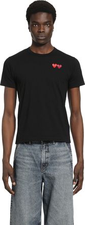 Comme Des Gar&ccedil;ons Double Heart Cotton T-Shirt
