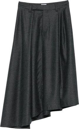 Brunello Cucinelli Gonna plissettata asimmetrica - Grigio