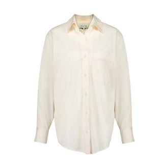 Johanna Ortiz Overhemden, Dames, Beige, L, Katoen, Stretchkatoenen popeline overhemd
