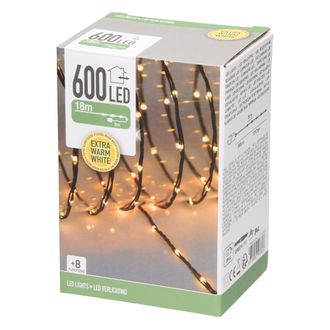 ECD Germany Cadena De Luces Led 24m 800 Leds Blanco Extra C&aacute;lido 8 Funciones Ip44 Impermeable Para Interior/exterior Luces De Navidad Cadena De Luces De Hadas Lig