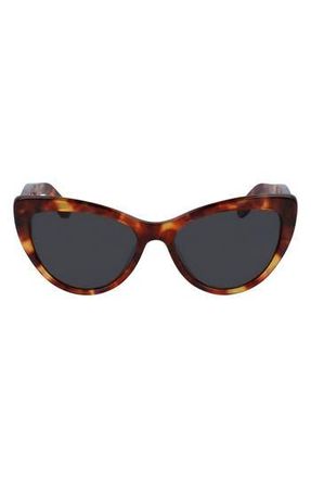 Ferragamo Salvatore Ferragamo 56mm Cat Eye Sunglasses in Tortoise at Nordstrom Rack