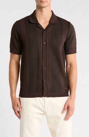 Buffalo Wotison Short Sleeve Knit Button-Up Shirt in Bracken Mix at Nordstrom Rack, Size X-Large