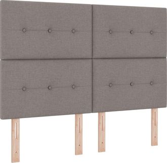 vidaXL Box Spring Bed with Mattress Taupe 140 x 190 cm Fabric vidaXL