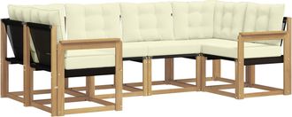 vidaXL Conjunto De Sof&aacute;s De Exterior 6 Uds. Blanco Y Crema Vidaxl