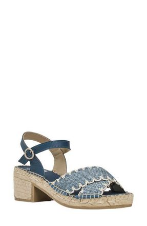 Andr&eacute; Assous Calista Espadrille Ankle Strap Platform Sandal in Chambray at Nordstrom, Size 11