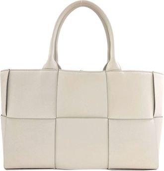 Bottega Veneta White Leather Tote Bag (Pre-Owned)