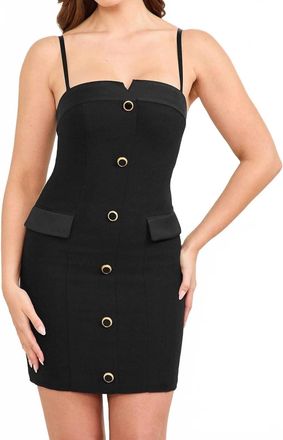 Marciano Eco Vittoria Bustier Mini Button Up Dress In Black