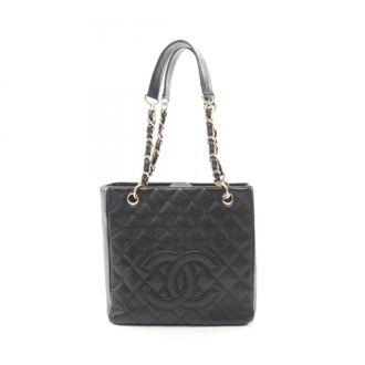 Chanel Black Grained Calfskin Handbag Tote Bag (Pre-Owned)