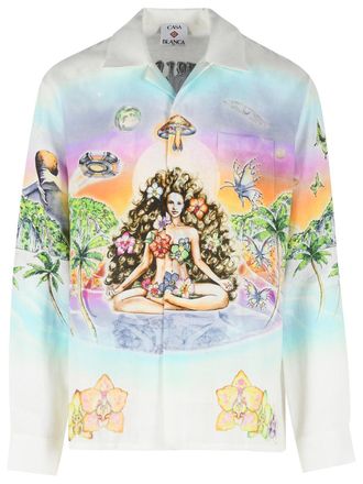 Casablanca Innocence White Linen Shirt