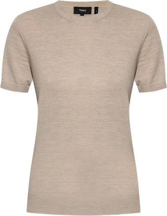 Theory T-shirt in lana a maniche corte - Toni neutri