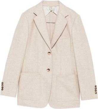 Max Mara Caraffa Jas - Dames - Blazers - Beige - M - Jassen