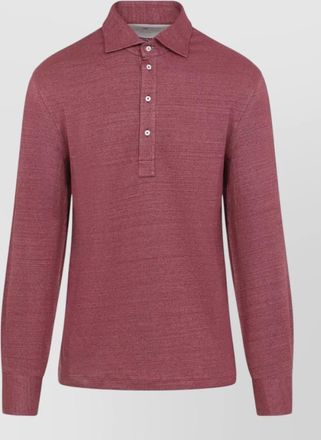 Brunello Cucinelli long sleeve polo shirt straight cut