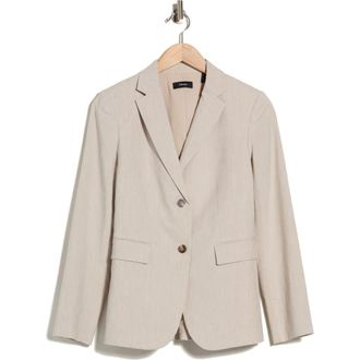 Theory Classic Linen Blend Blazer in Oatmeal Melange at Nordstrom Rack, Size 14
