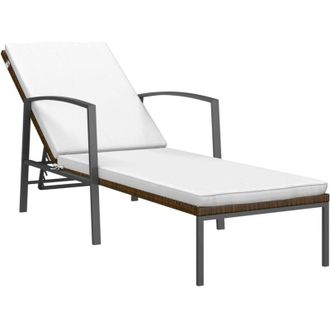vidaXL Garden Sun Tolanter Con Coj&iacute;n Mimbre Pe Brown
