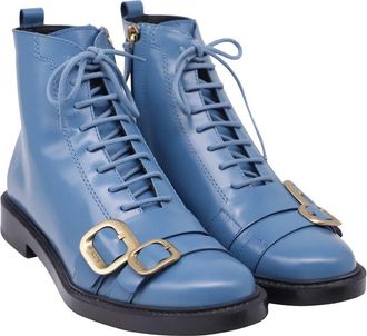 Tod's TodS Womens Leather Lace-Up Bootie (Authentic Pre-Loved)
