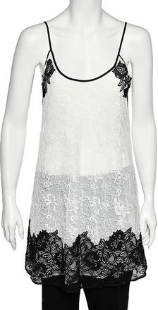 Oscar De La Renta Oscar De La Renta Monochrome Lace Slip Dress