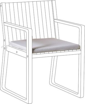 Beliani Coj&iacute;n De Asiento Para Silla De Jard&iacute;n De Tela De Poli&eacute;ster Resistente A Los Rayos Uv Gris Claro Sassari