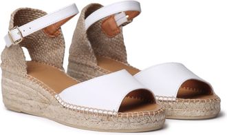 Toni Pons Briella-P - Womens Open Espadrille with Low Wedge, white, 7 UK