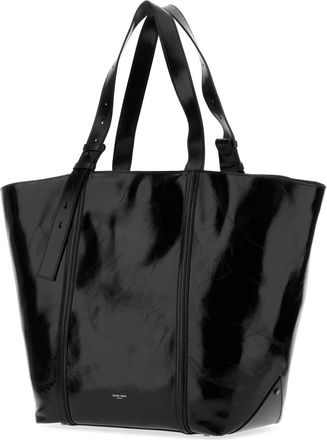 Golden Goose Womens Shopping 24.7 Tote Black Cow Leather
