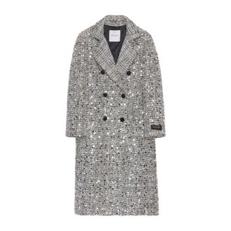 Ermanno Scervino Double-Breasted Coats, female, Multicolor, Size: M Double-Breasted Coat