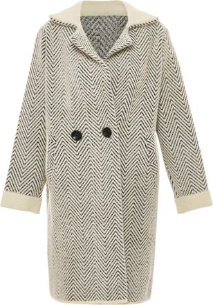 Risa Vest Dames wol wit zwart