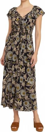 Cleobella Kendall Ankle Dress In Dark Magnolia Print
