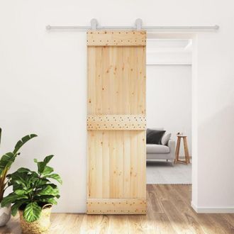 vidaXL Vidaxl - Puerta Corredera Con Herrajes Madera Maciza De Pino 70x210 Cm