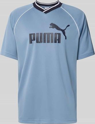 Puma Trikot mit Label-Print in Hellblau, Gr&ouml;&szlig;e XXL