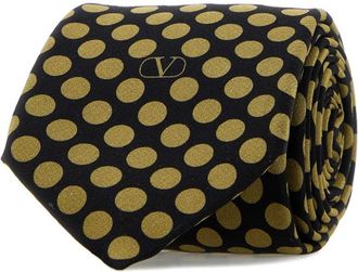 Valentino Garavani Black Polka Dot Pattern Tie
